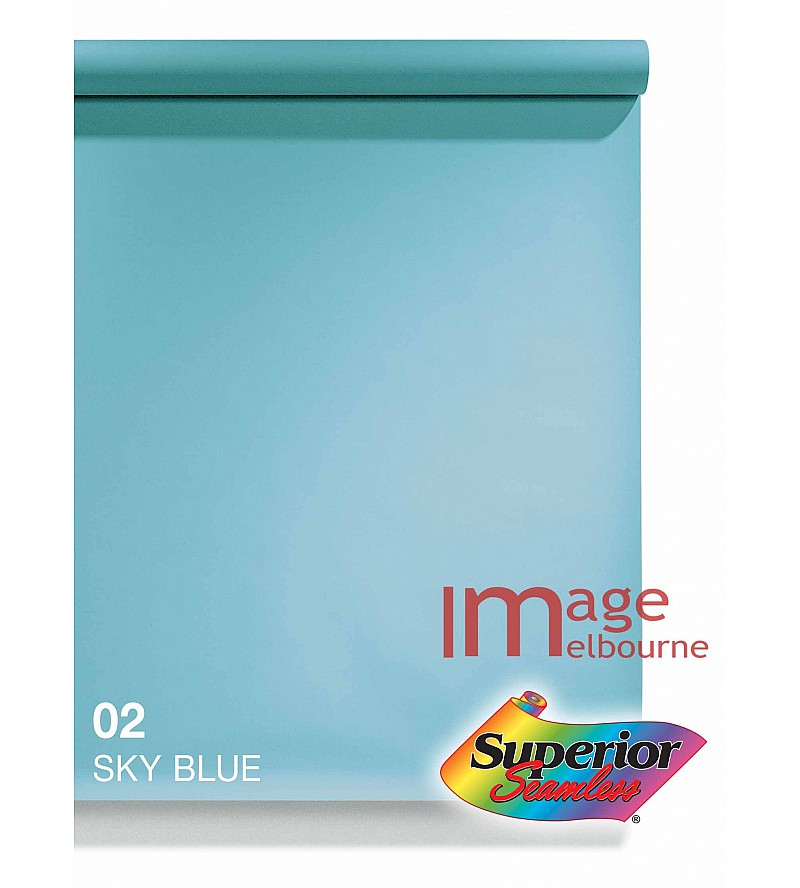 #02 Sky Blue Superior Seamless Background Paper Background 1.35 x 11m