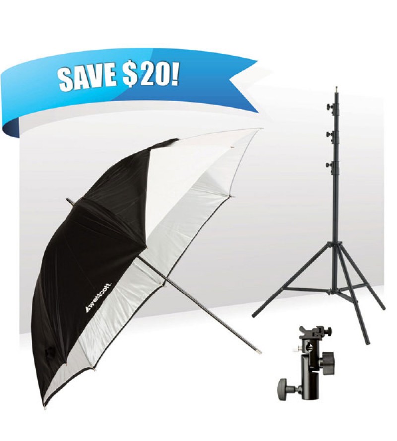 Westcott Collapsible Umbrella Flash Kit - soft silver