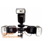 3 way sync splitter hotshoe flash speedlight mount