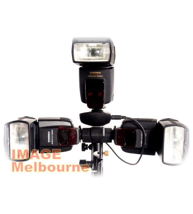 3 way sync splitter hotshoe flash speedlight mount