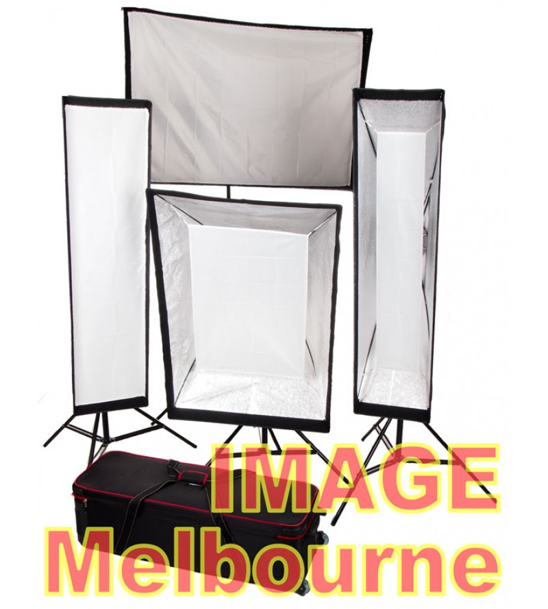 Super studio 4 head flash kit with roller case for high key & chromakey 