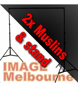 3m wide Backdrop Stand, 3x6m Black & White Muslin background kit