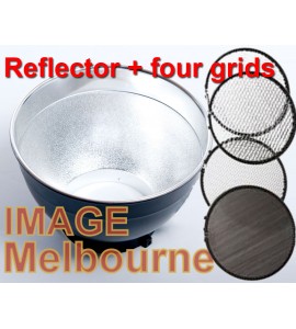 17cm Reflector PLUS 4x honeycomb grid KIT - Bowens S