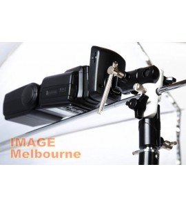 Metal double tilt bracket - strobist flash umbrella Softlighter & Parabolic