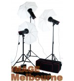 Starving student studio 3 head flash umbrella kit with bag