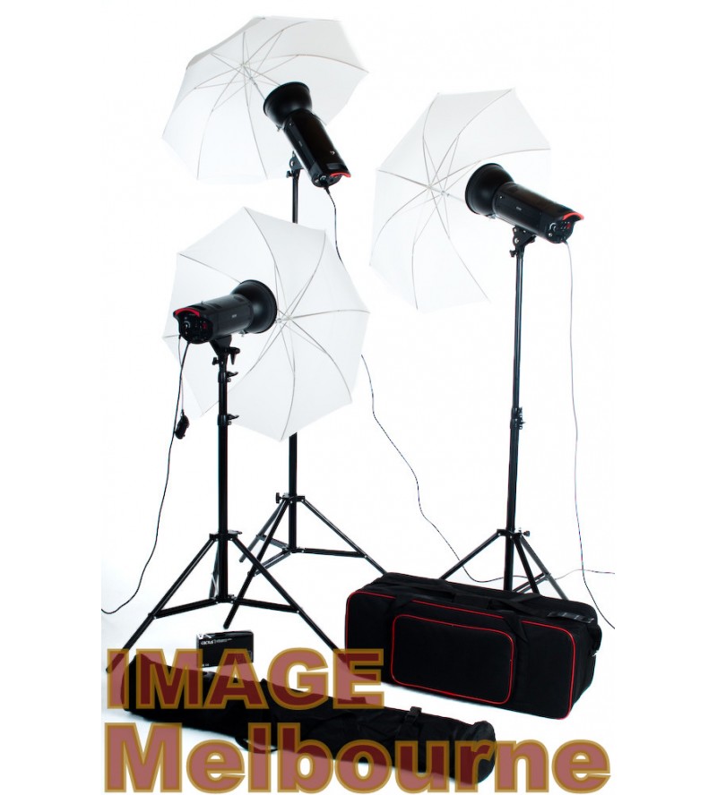 Starving student studio 3 head flash umbrella kit with bag