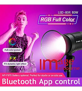 Visico LED80R RGB & Bi-colour light with bluetooth app and battery option - Bowens mount