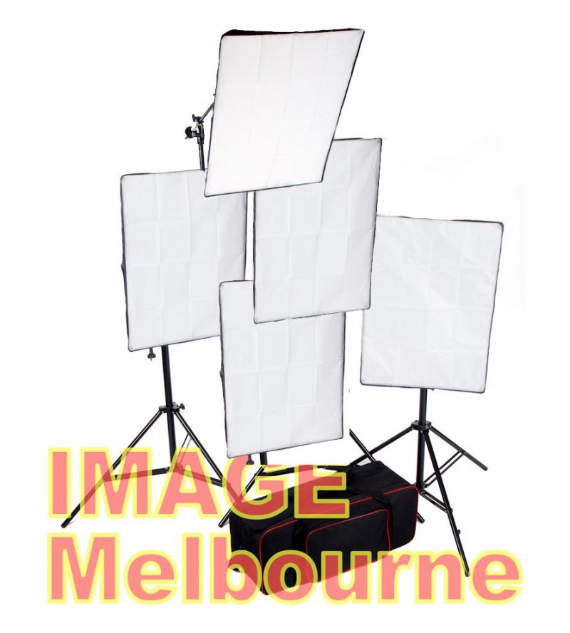 3250W equiv 5 LED Redhead softbox kit + boom - hi key or chroma