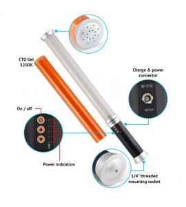 LedStrip Light Sabre style 5600K ice white, 3200K orange CTO gel