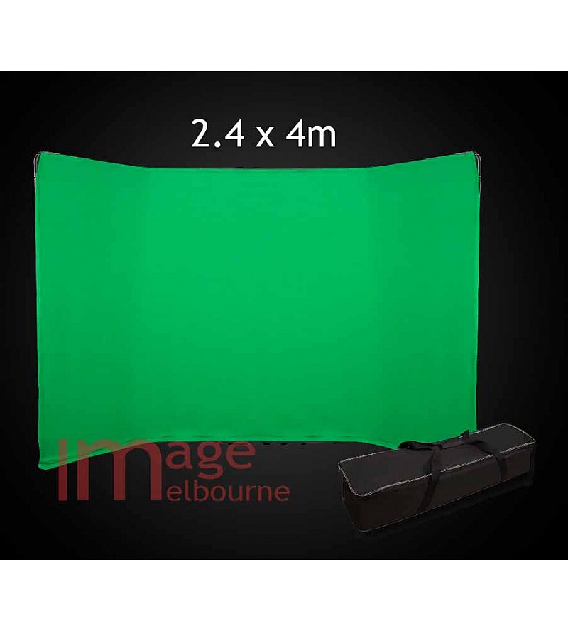 Lumoz Self Supporting Chromakey Green background 2.4 x 4m panoramic style backdrop