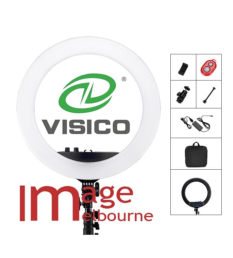 Visico RL-18Bii LED ring light 45cm / 18" AC/DC 3200K- 5500K 240V or battery options with remote