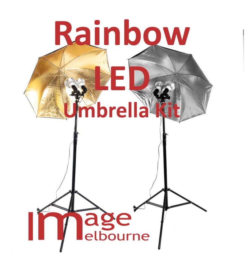 Rainbow 2 head LED Umbrella Kit  3000W-600W equivalent with remote control