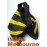 Sandbag 8kg capacity heavy duty with clips, Yellow stripes