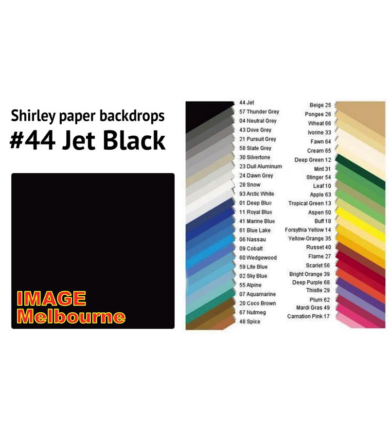 44 Jet Black seamless paper backdrop SHOPSOILED background