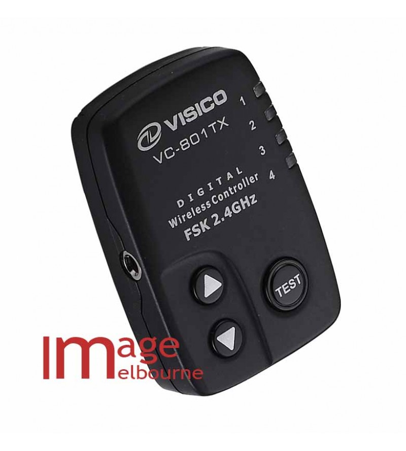 Visico VC-801TX 2.4GHZ radio transmitter with power control for LED lights & flashes