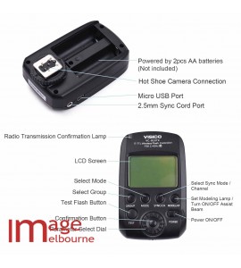 Visico VC-818TX 2.4GHZ TTL & HSS radio transmitter for Canon, Nikon or Sony