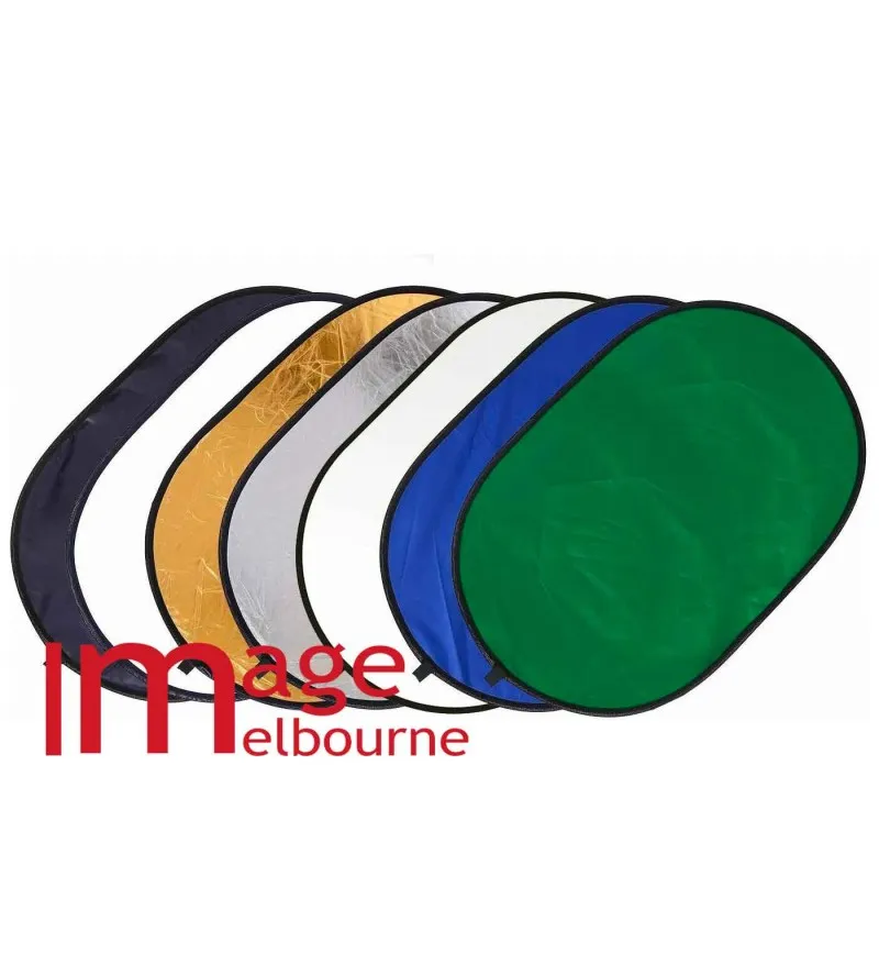120 x 90cm Collapsible 7 in 1 oval reflector kit with Chromakey blue & green