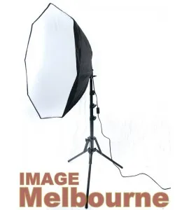 7500W equivalent LED remote control 5 softbox kit + boom - cool, daylight white and warm for high key & chromakey
