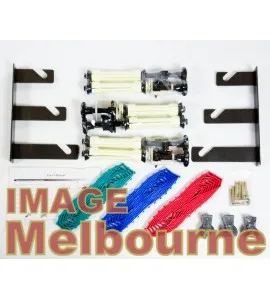 Expans Quad roll system with wall / ceiling mount hooks for 4 paper or vinyl backdrops