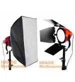 LED Redhead 650W equiv with softbox & barndoors 5500K