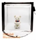 60cm LED light tent, black white peach backdrops - product photo