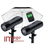 Visico2 2 head portable Flash Kit - Lithium battery, 2.4GHz triggering