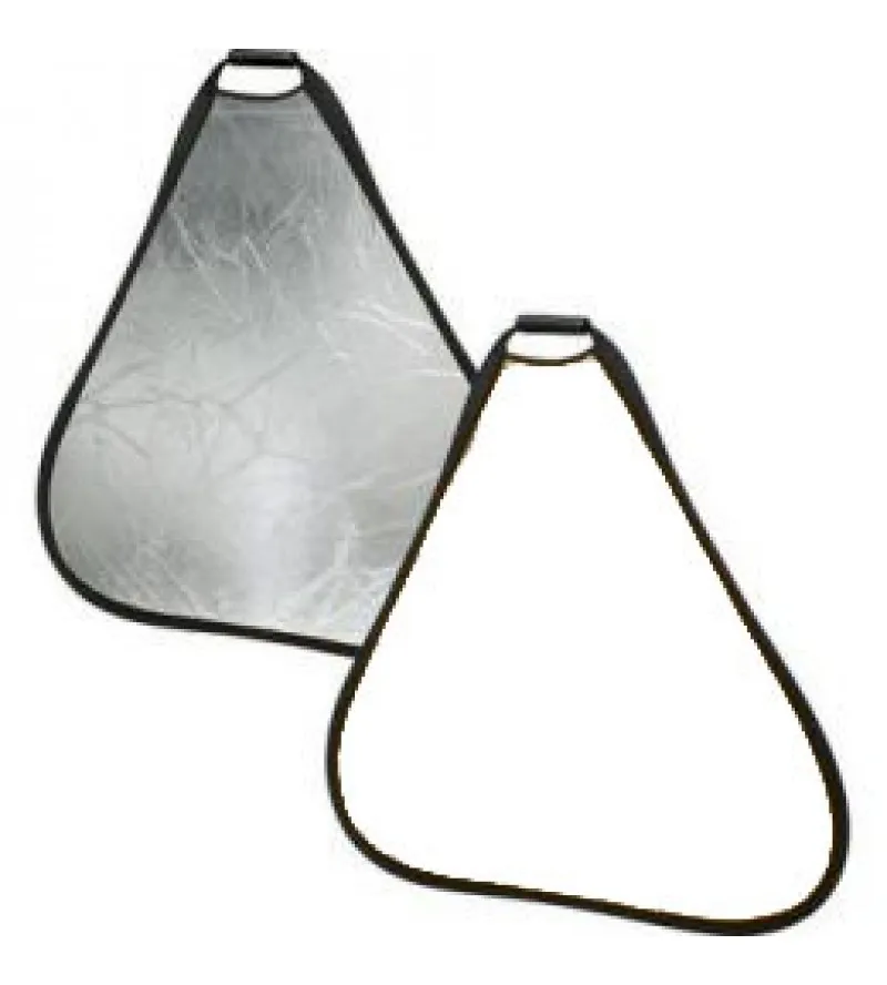 80cm Collapsible hand held trigrip white / silver reflector