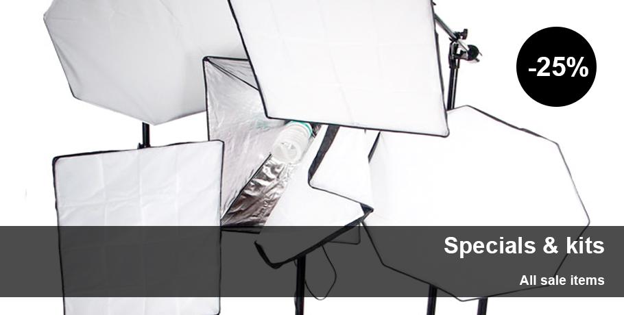 Save with our lighting and backdrop kits